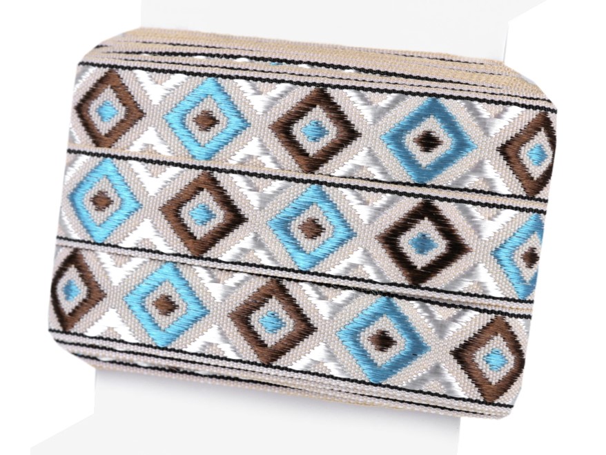 Prýmek / vzorovka šíře 13 mm - tyrkysová