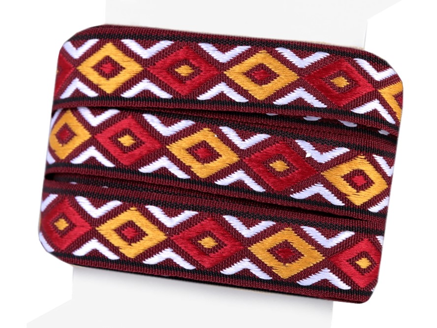 Prýmek / vzorovka šíře 13 mm - červená