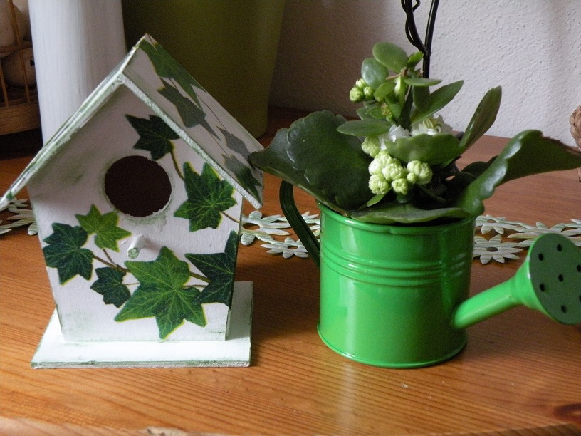 Dekorace - ptačí domeček s klíčkem - břečťan