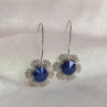 Náušnice, Flowerin Cordo ( Rhodiováno, swarovski)