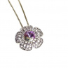 Přívěsek, Flowerin Rossie ( Rhodiováno, Swarovski )