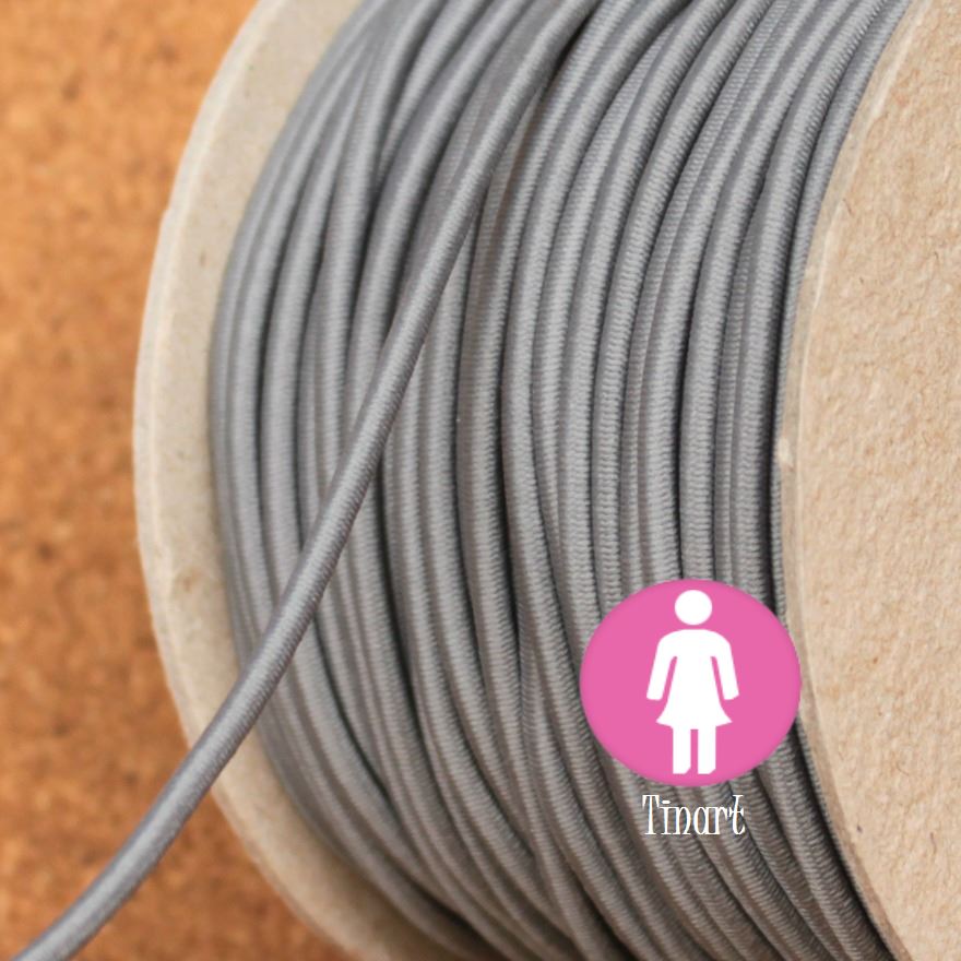 Pruženka/gumička: 2 metry x Ø 3 mm - Středně šedá