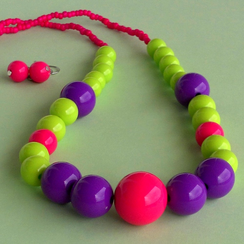 Veselé retro korále + náušnice