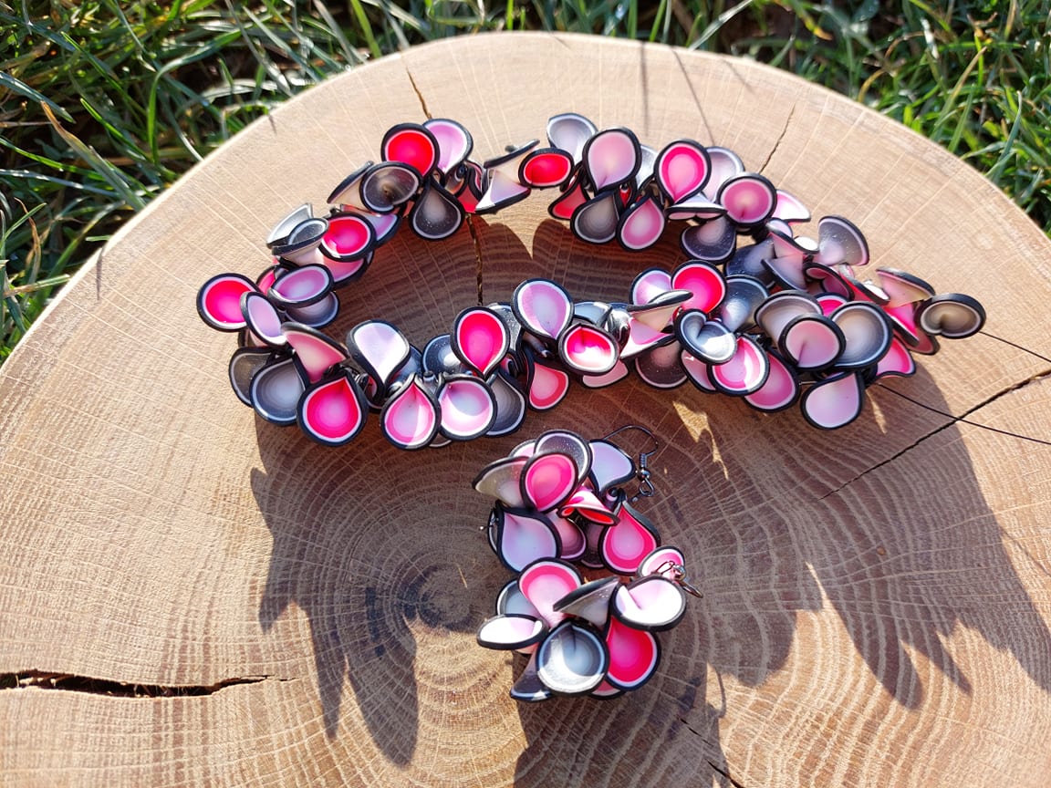 Fimo sada - lupínková růžovo stříbrná