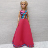 Dlouhé barevné šaty pro Barbie
