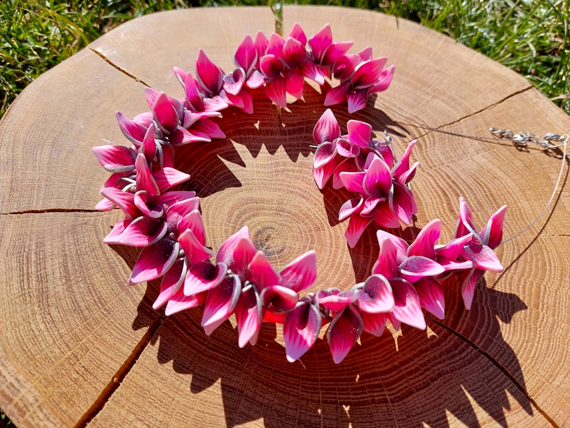 Fimo sada - růžovo stříbrná