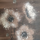 Moderní hnědý obraz, květiny