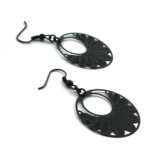 Černé kroužky - lehoučké náušnice