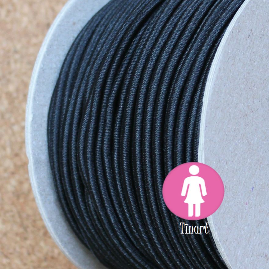 Pruženka/gumička: 2 metry x Ø 3 mm - Černá