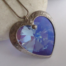 Swarovski srdce modré (stř)