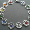 Náramek - DUHOVÝ - chirurgická ocel - Swarovski