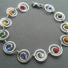 Náramek - DUHOVÝ - chirurgická ocel - Swarovski