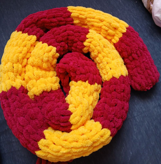 Měkká pletená maxi šála puffy 