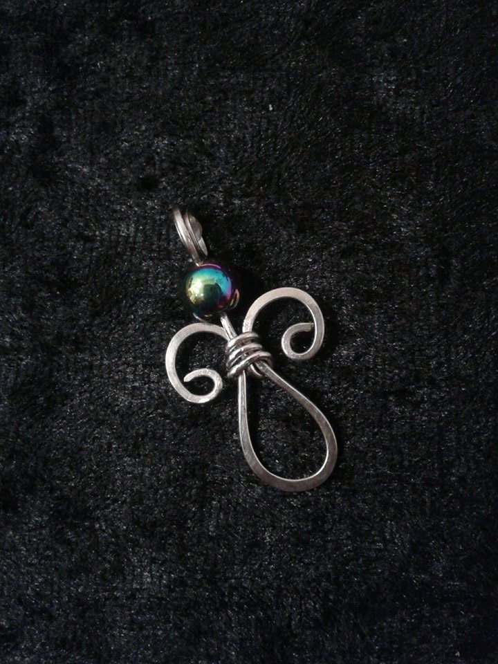 ANDĚL - HEMATIT - chirurgická ocel - přívěšek