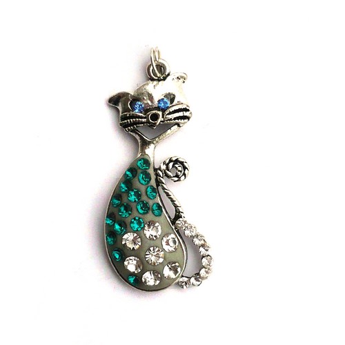 Smaragdové kočičí - přívěsek