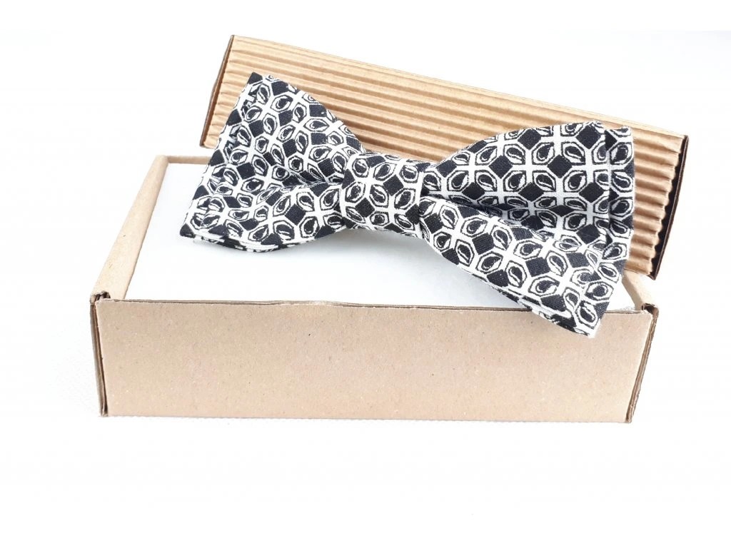 Pánsky motýlik - čiernobiely