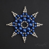 velká kovová hvězda stříbrno-modrá 