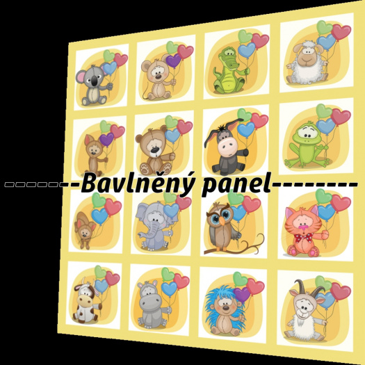BAVLNĚNÝ PANEL / I NA PEXESO/ 47 x 47 cm  NP-14