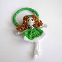 Gumička do vlasů - Zelená panenka