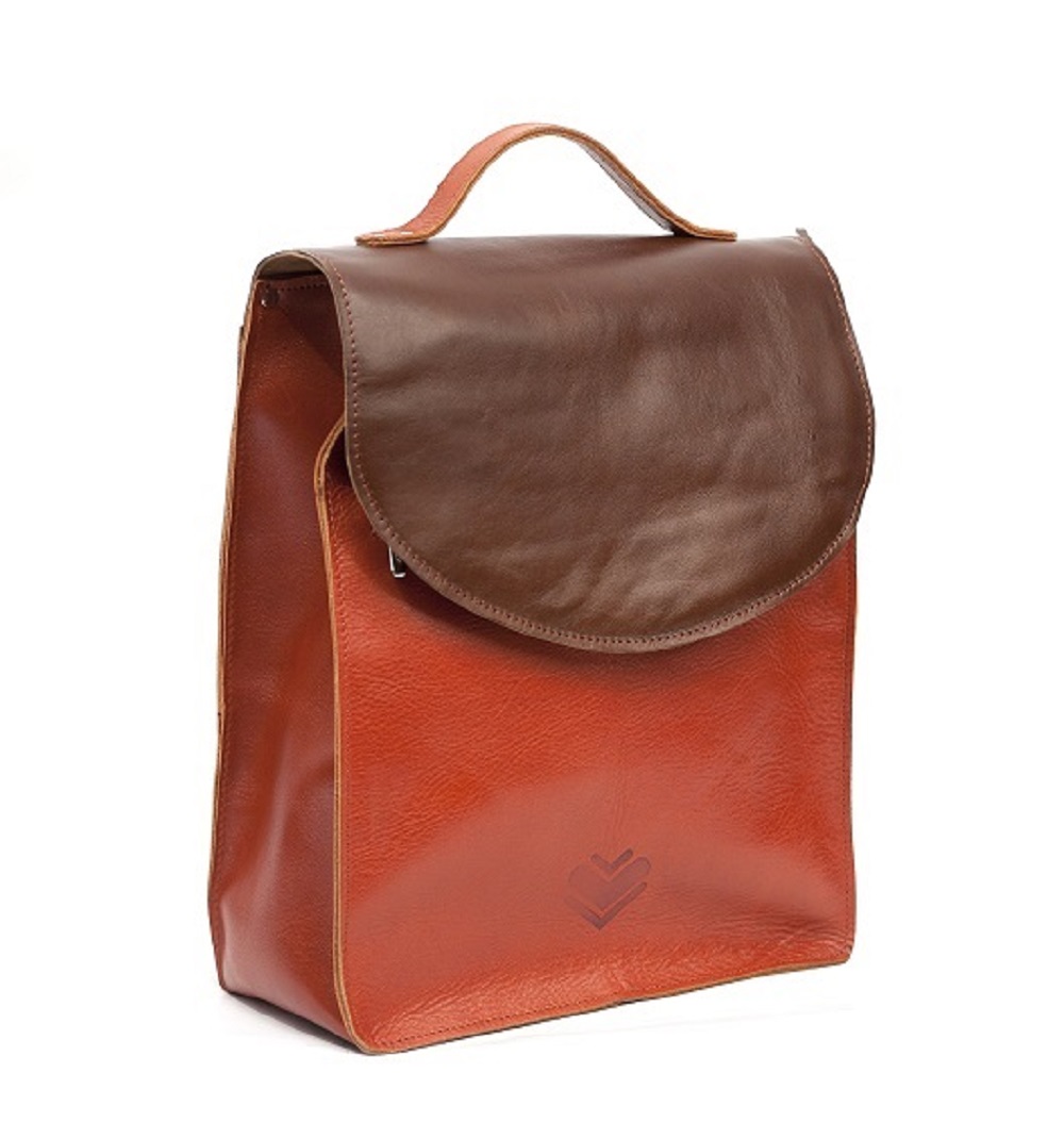 Kožený batoh - hnědorezavý