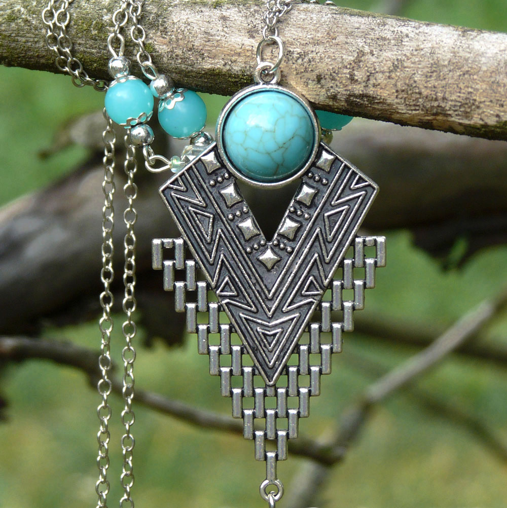 Dlouhý náhrdelník - tyrkys