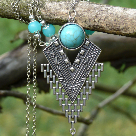 Dlouhý náhrdelník - tyrkys