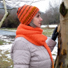 Pletená čepice - orange