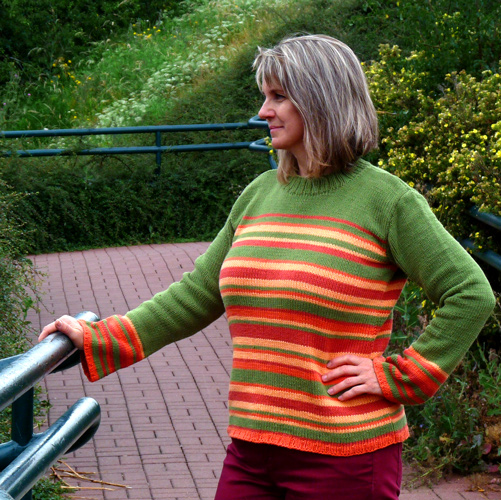 Pletený svetr - v barvách spadaného listí