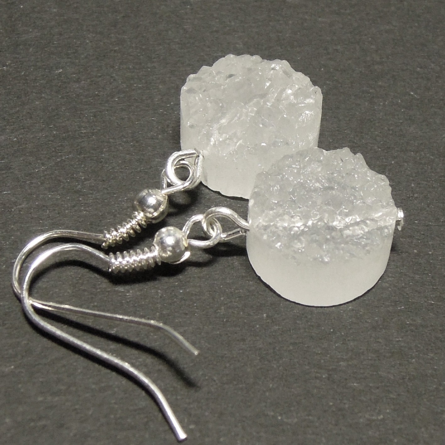 Naušnice z minerálů - Křišťál surový