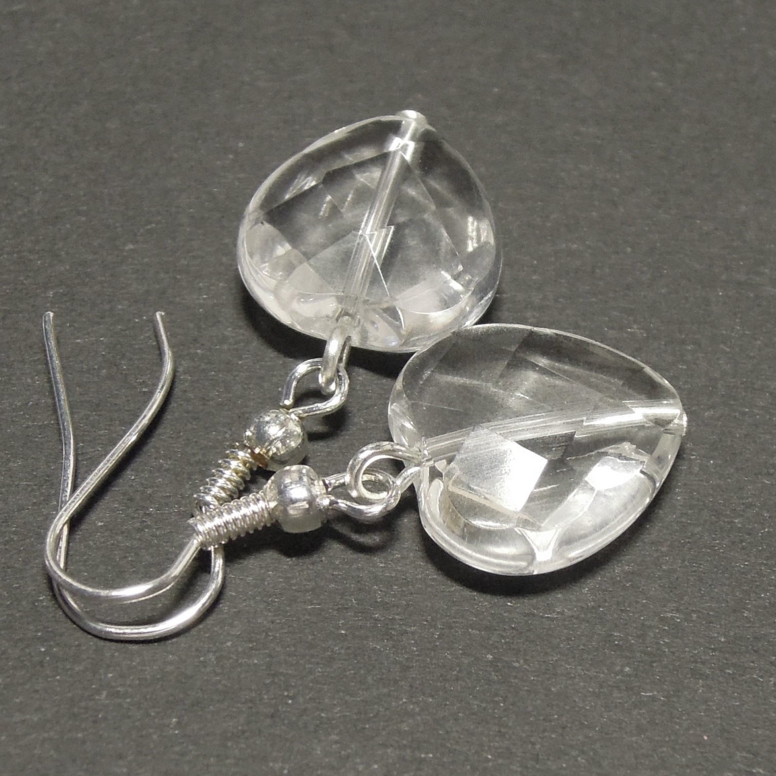 Naušnice z minerálů - Křišťál broušený