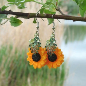 Náušnice - slunečnice