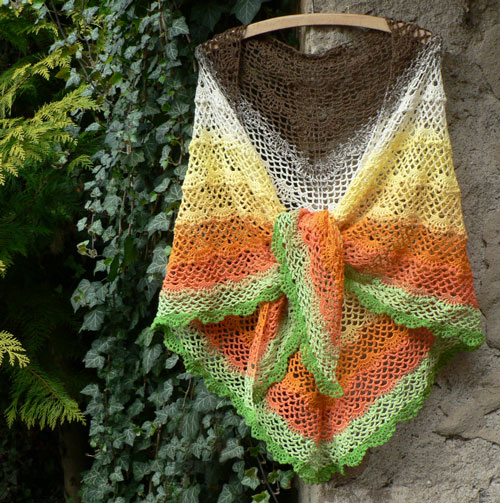 Slunečnice - háčkovaný šátek/pléd