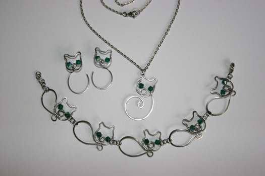 Kočička - souprava - Swarovski - chirurgická ocel