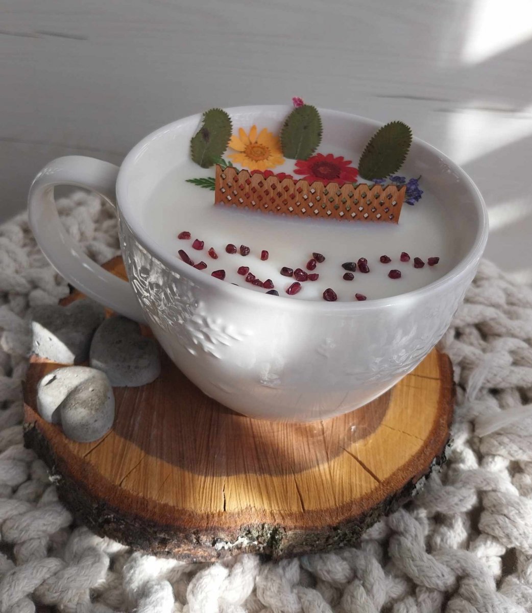 Svíčka květinový hrnek