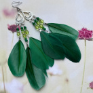 Peříčkové zelené náušnice