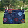 Denim sukně mini barevné kruhy