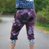 Kalhoty baggy 3/4 bordo batika mozaika
