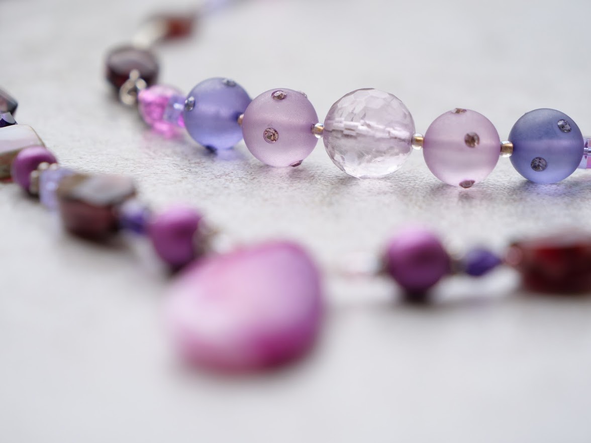 Náhrdelník dvojitý fialový