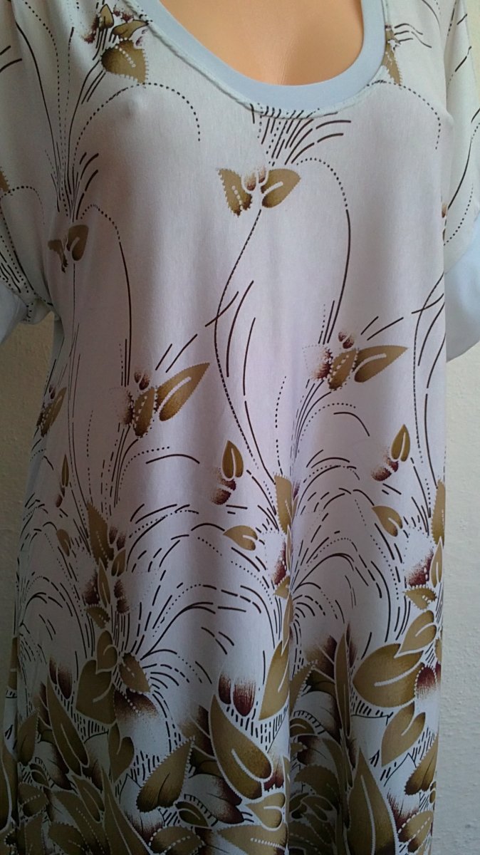 Tričko(smetanové) s hnědou bordůrou