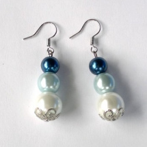 Luxusní perly - Modro/bílé