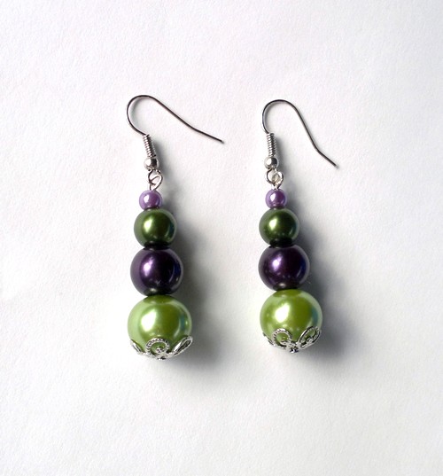 Luxusní perly - Fialovo/zelené  No.2