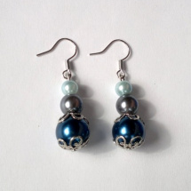 Luxusní perly - Modro/šedé 