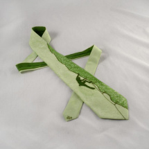 Hedvábná kravata (nejen) pro horolezce - sv.zelená