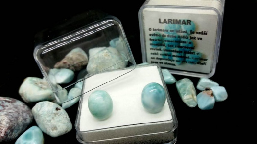 ♥Larimar - náušky - chir.ocel