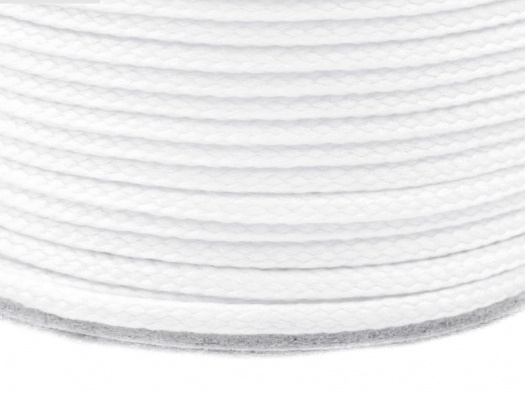 Oděvní šňůra PES 4mm (5m) - bílá