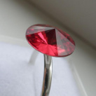 Rivolkový prsten Ag 925/1000 světle červený - 12 mm