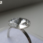 Rivolkový prsten Ag 925/1000 křišťálový - 12 mm