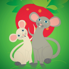 Pohlednice Zamilované myšky - 4ks