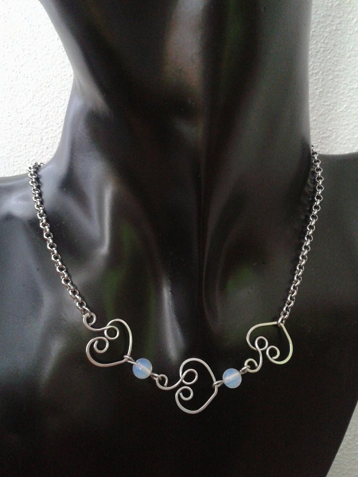 Opalit - náhrdelník - SRDCE - chirurgická ocel