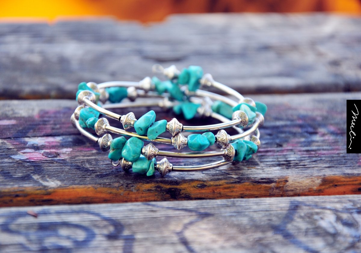 Náramek z minerálů mix - Tyrkysový